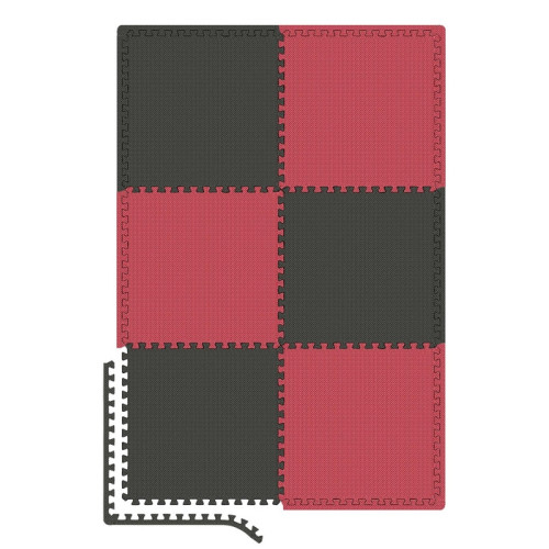 Мат-пазл  Hop-Sport HS-A010PM-6 EVA 1cm 6 частей black-red - фото №2